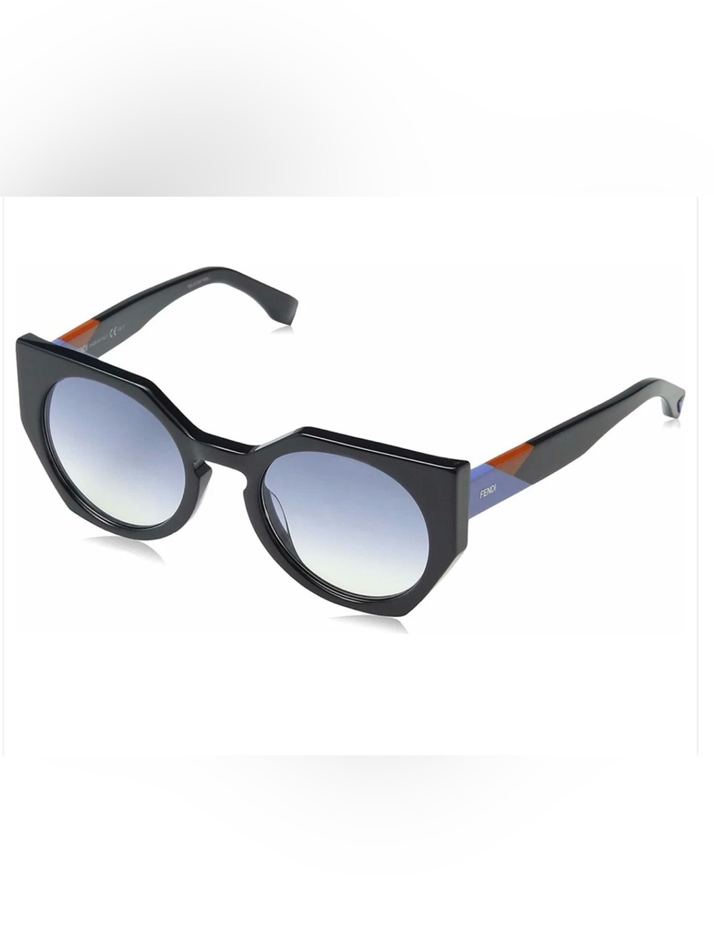 Authentic Fendi FF0161/S Blue Cat Eye Sunglasses Blue/Orange